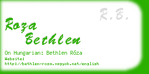 roza bethlen business card